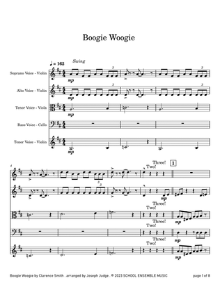 Book cover for Boogie Woogie by Smith for String Quartet in Schools