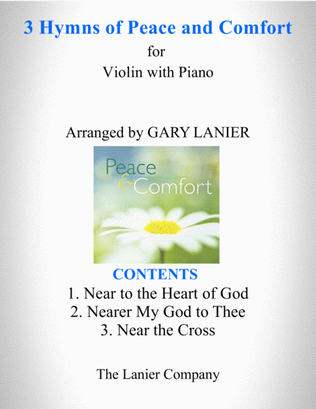 Book cover for 3 HYMNS OF PEACE AND COMFORT (for Violin with Piano - Instrument Part included)