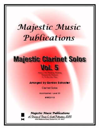 Book cover for Majestic Clarinet Solos, Vol. 5