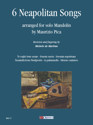 Book cover for 6 Neapolitan Songs arranged for solo Mandolin by Maurizio Pica