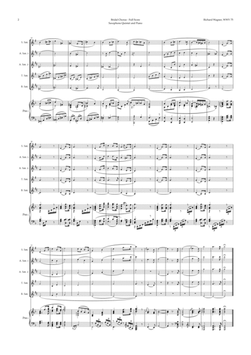 Bridal Chorus by Wagner for Sax Quintet and Piano image number null