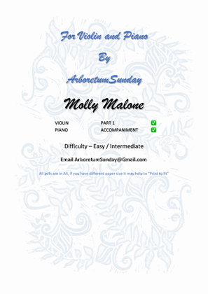 Book cover for Molly Malone for Violin and Piano