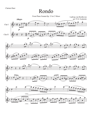 Book cover for Rondo From Piano Sonata In C Minor (Clarinet Duet)