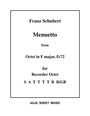 Book cover for Schubert Menuetto for Recorder Octet