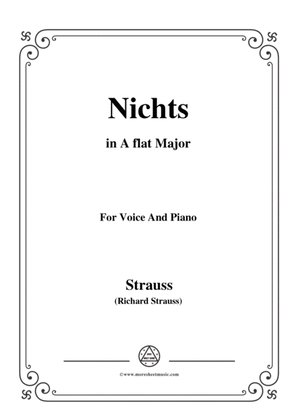 Book cover for Richard Strauss-Nichts in A flat Major,for Voice and Piano