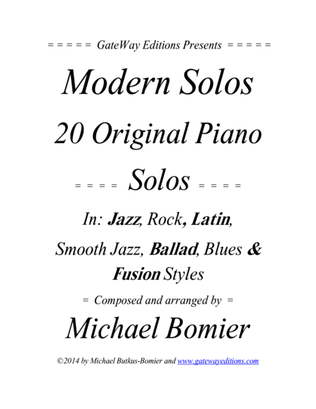 Book cover for Modern Solos for the Piano, Jazz, Rock, Latin, Smooth Jazz, and Blues Music