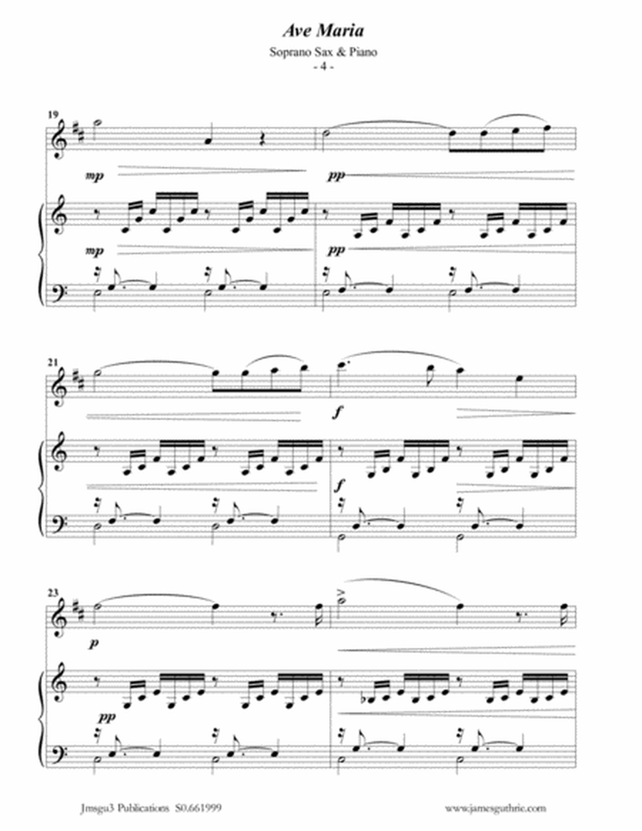 Bach-Gounod: Ave Maria, Schwencke version for Soprano Sax & Piano image number null