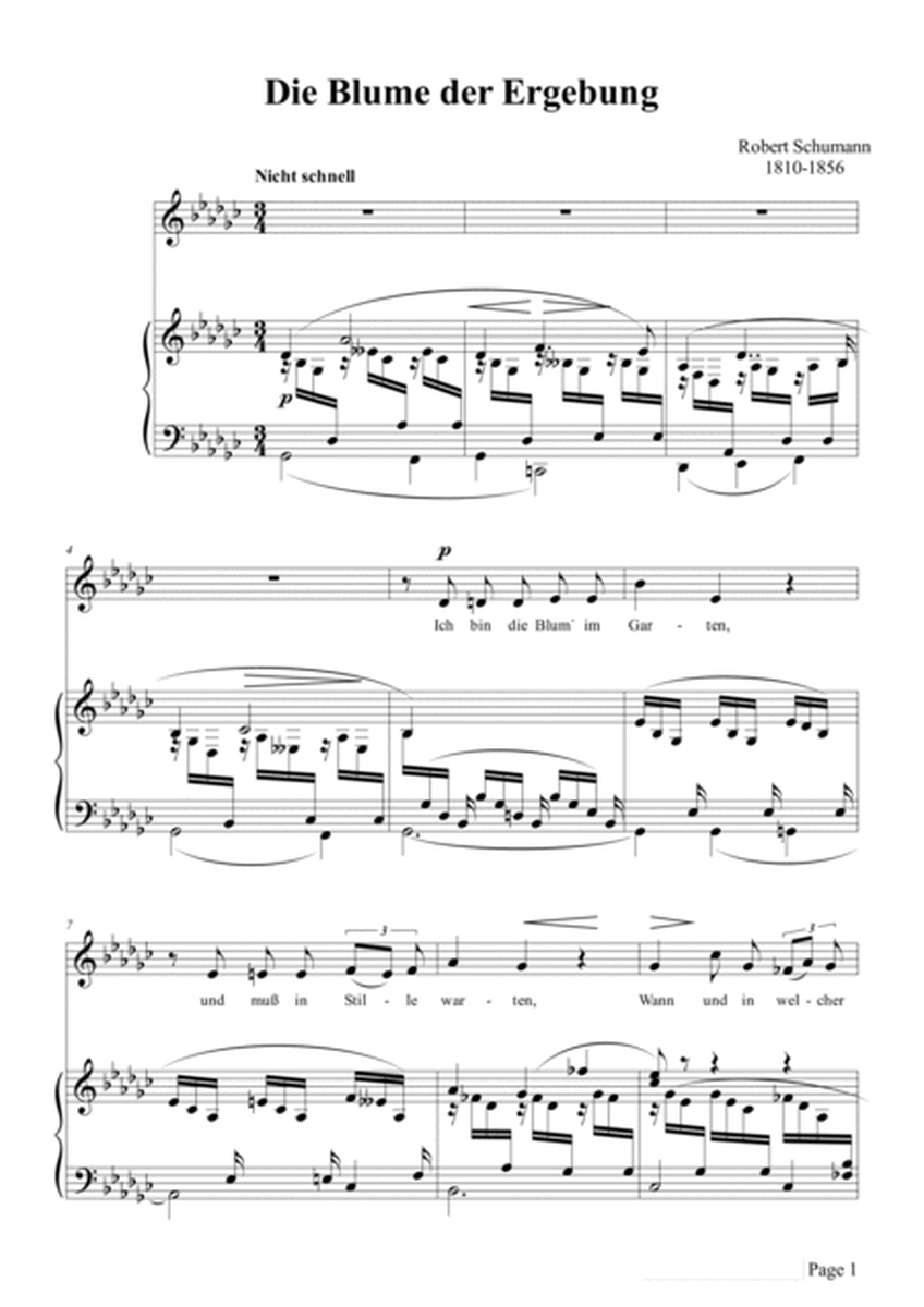 Schumann-Die Blume der Ergebung,Op.83 No.2 in G♭ Major