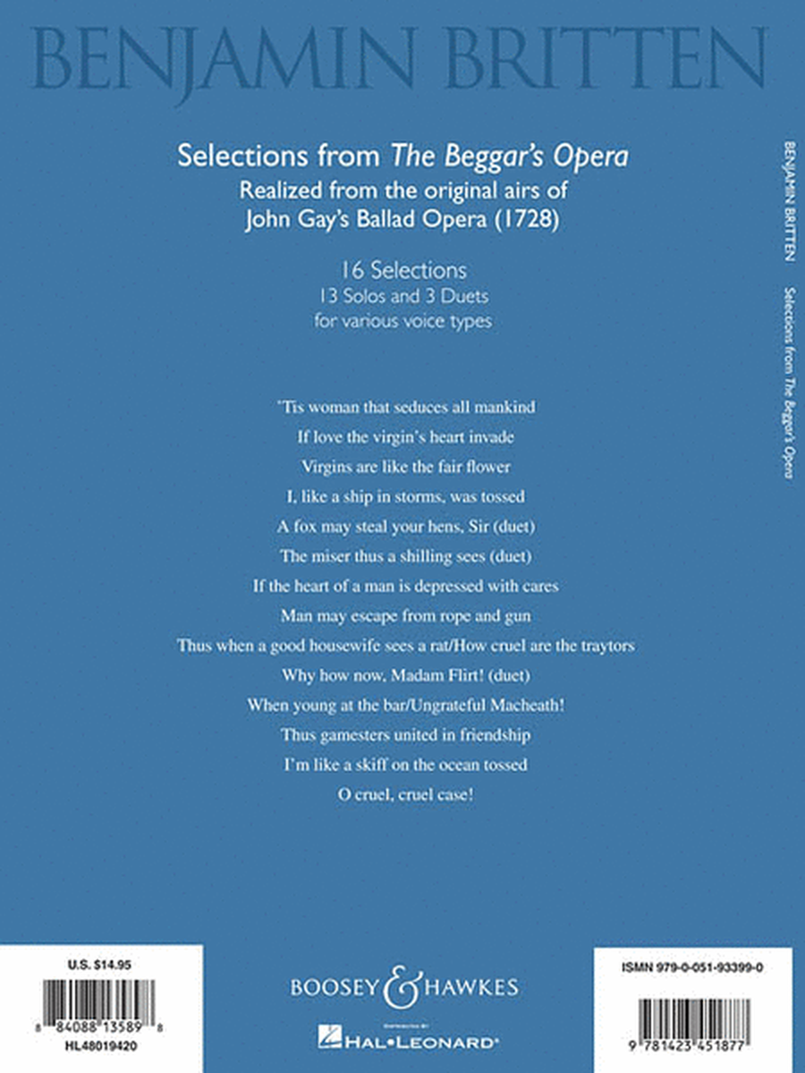 Britten: Selections from The Beggar's Opera image number null