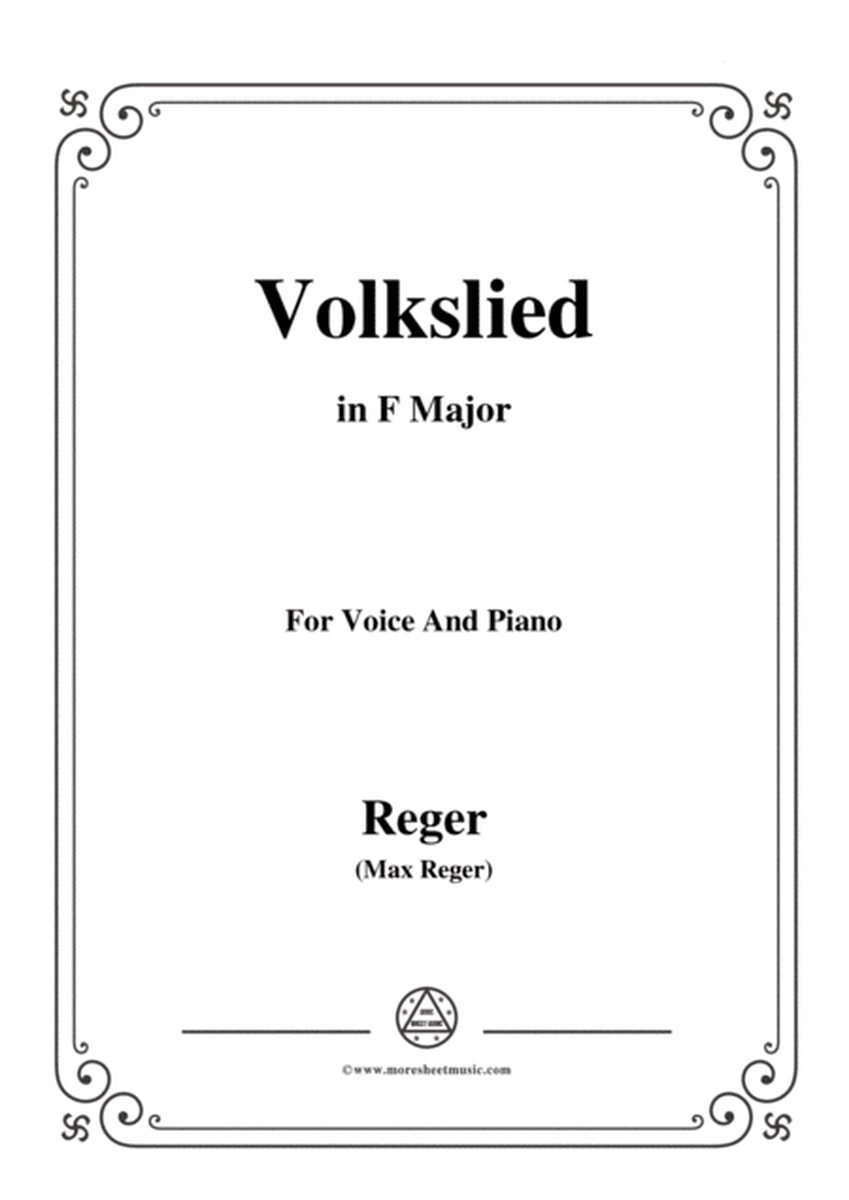 Reger-Volkslied in F Major,for Voice and Piano image number null