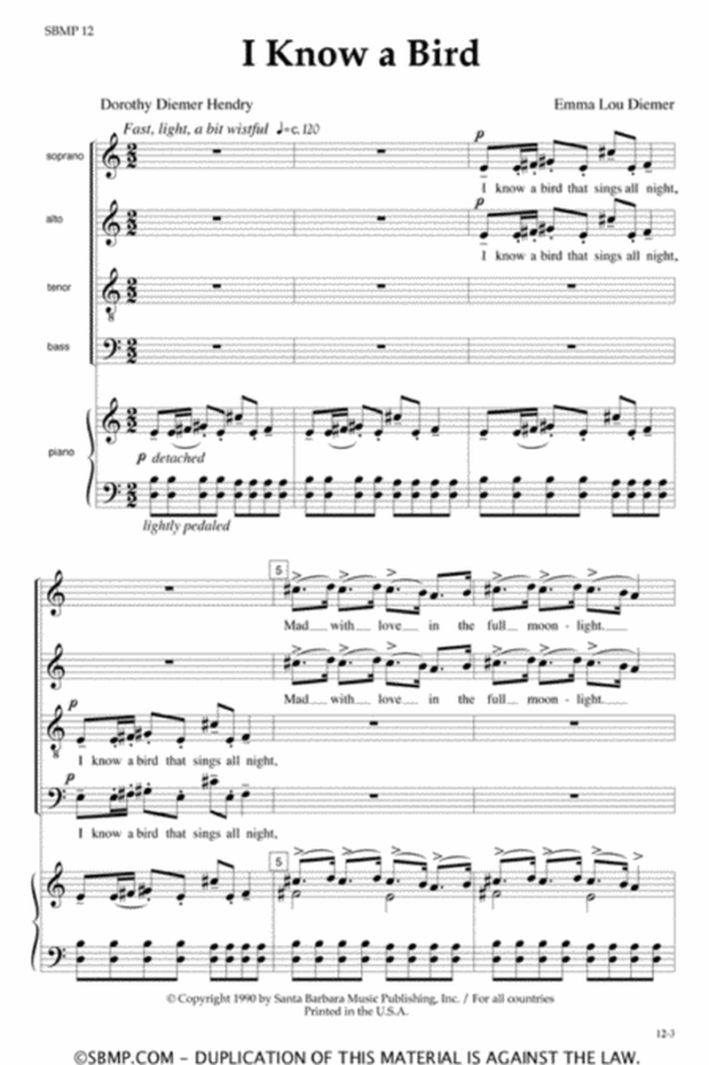 I Know A Bird - SATB Octavo image number null