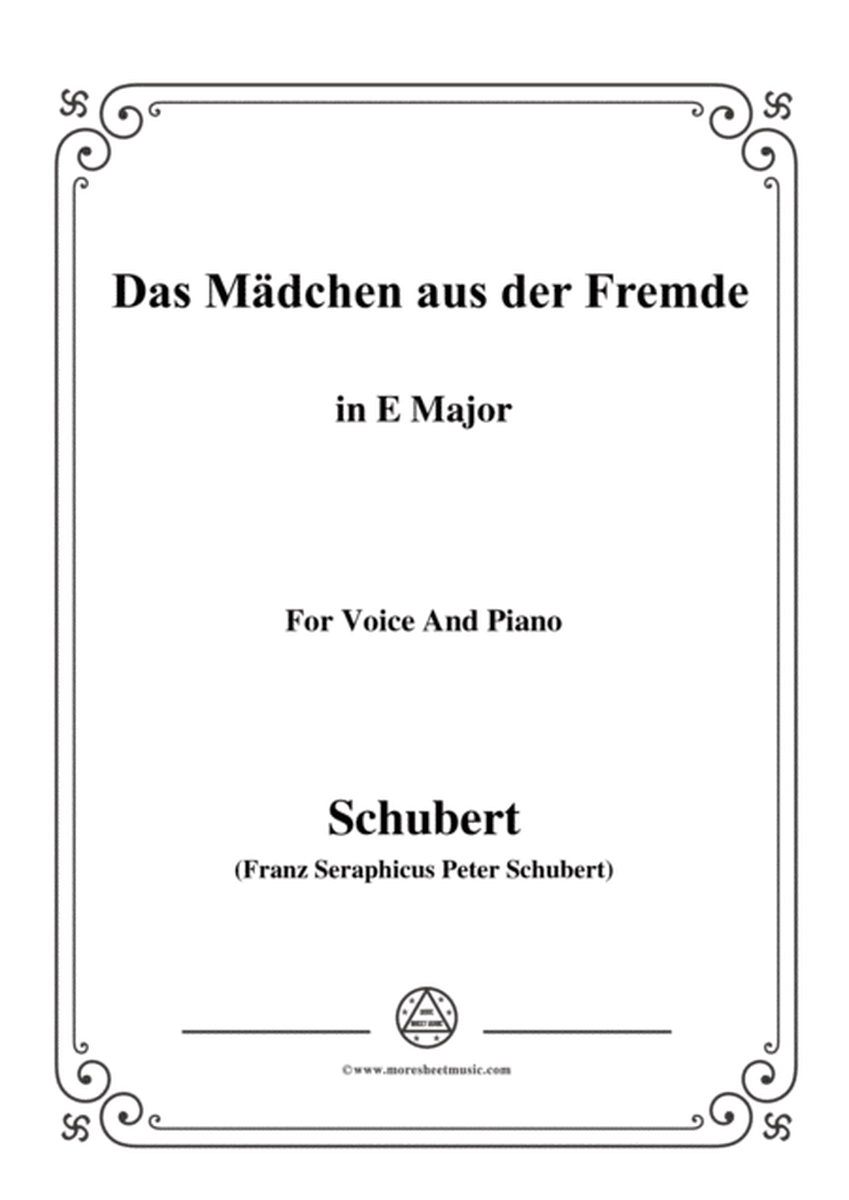 Schubert-Das Mädchen aus der Fremde,in E Major,for Voice&Piano image number null