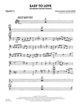 Book cover for Easy to Love (arr. Sammy Nestico) - Trumpet 2