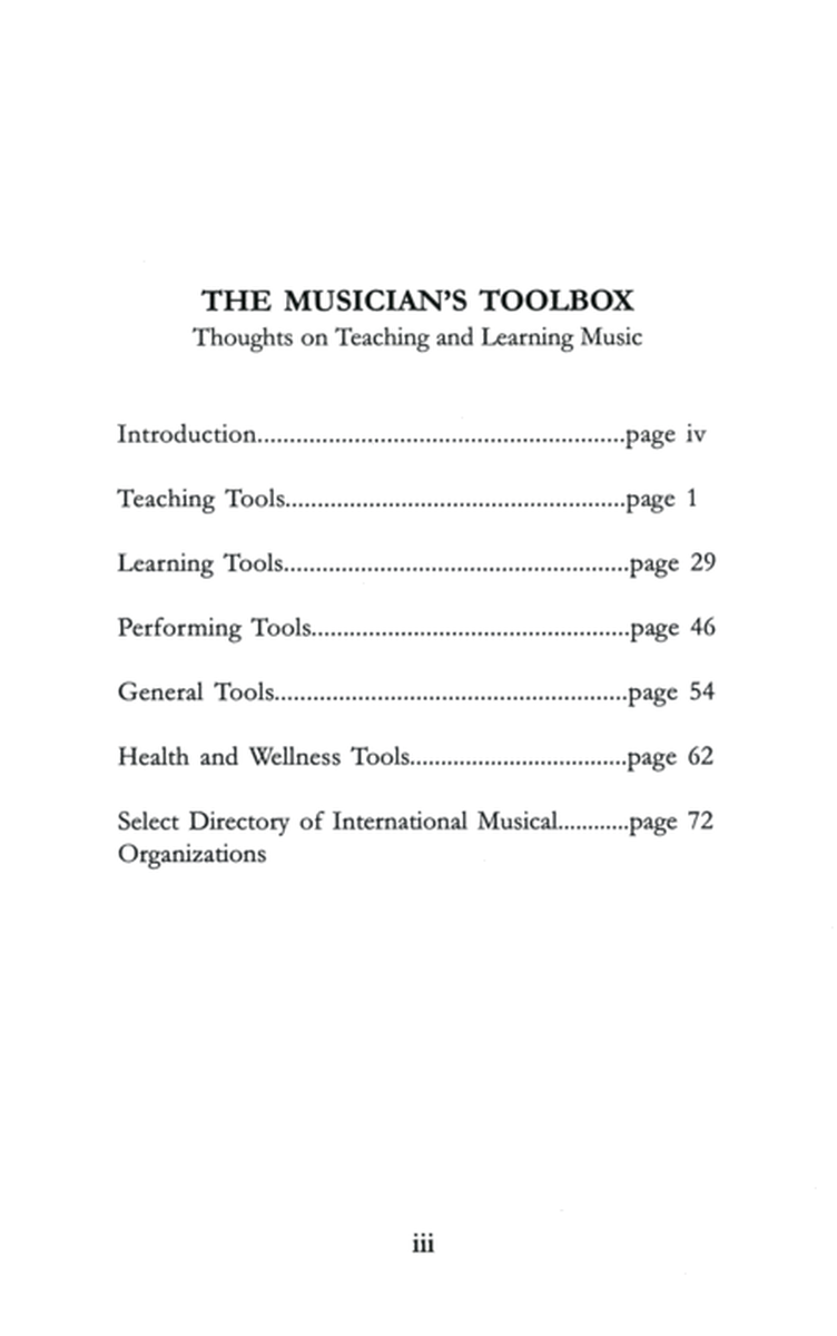 The Musician's Toolbox