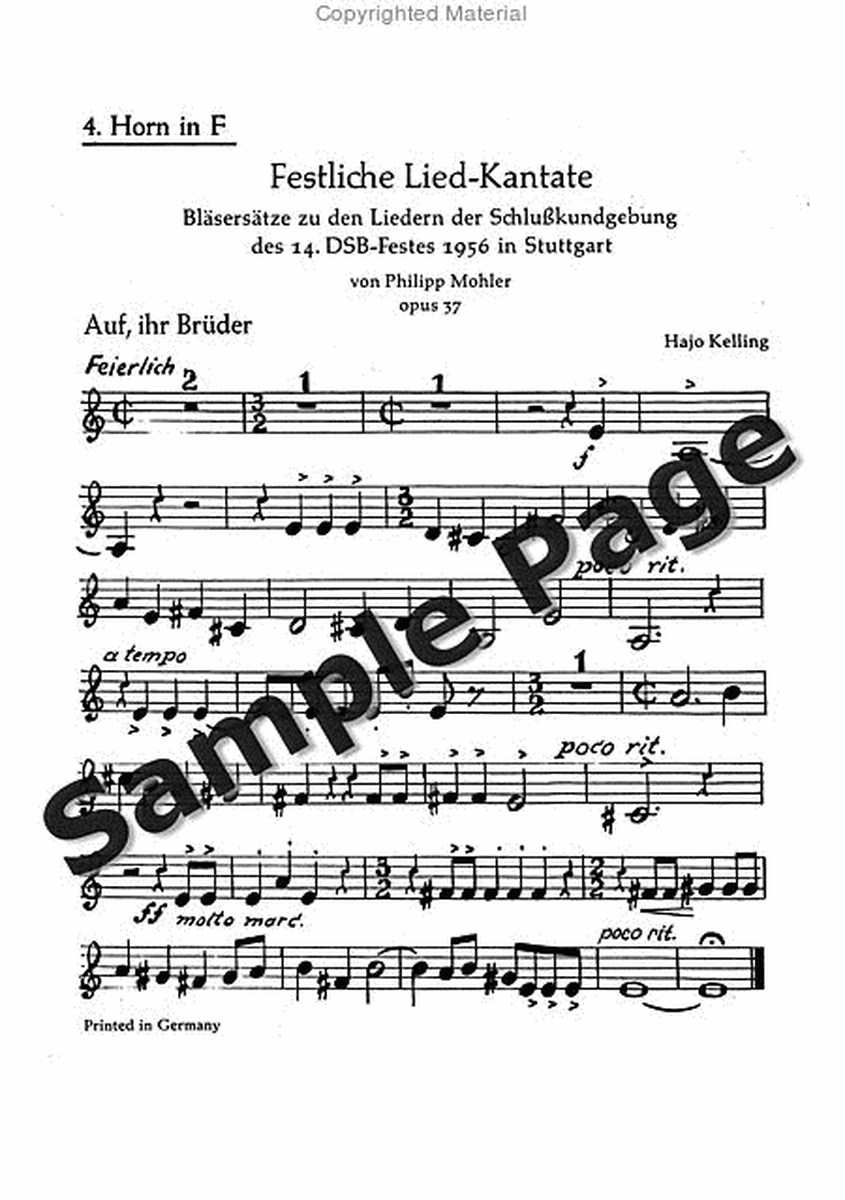 Festliche Liedkantate op. 37