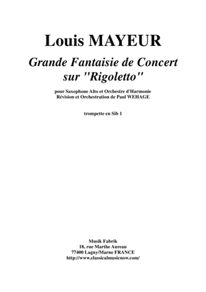 Louis Mayeur: Grande Fantaisie de Concert sur Rigoletto (de Verdi) for alto saxophone and concert b