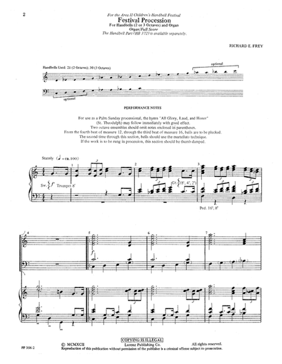 Festival Procession - Organ/Full Score