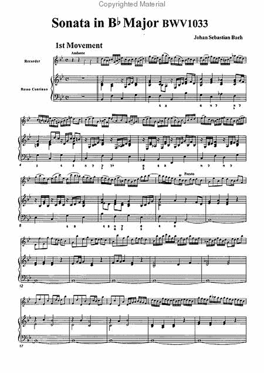 Sonata in B-flat Major, BWV1033