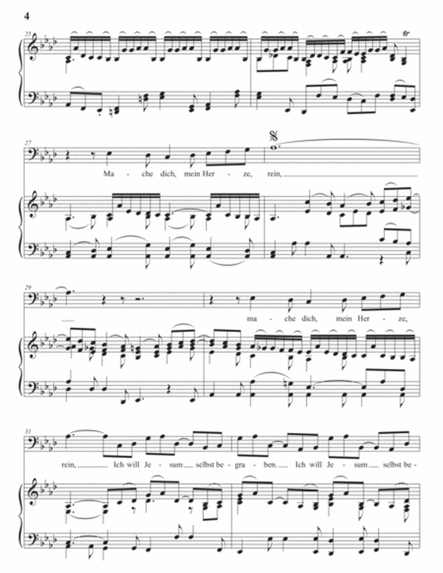 BACH: Mache dich, mein Herze, rein, BWV 244 (transposed to A-flat major)