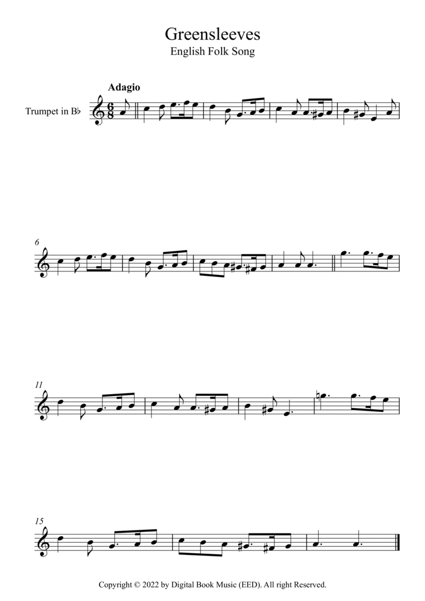 Greensleeves - English Folk Song (Trumpet)