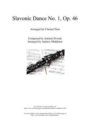 Book cover for Slavonic Dance No. 1 Op. 46 arranged for Clarinet Duet