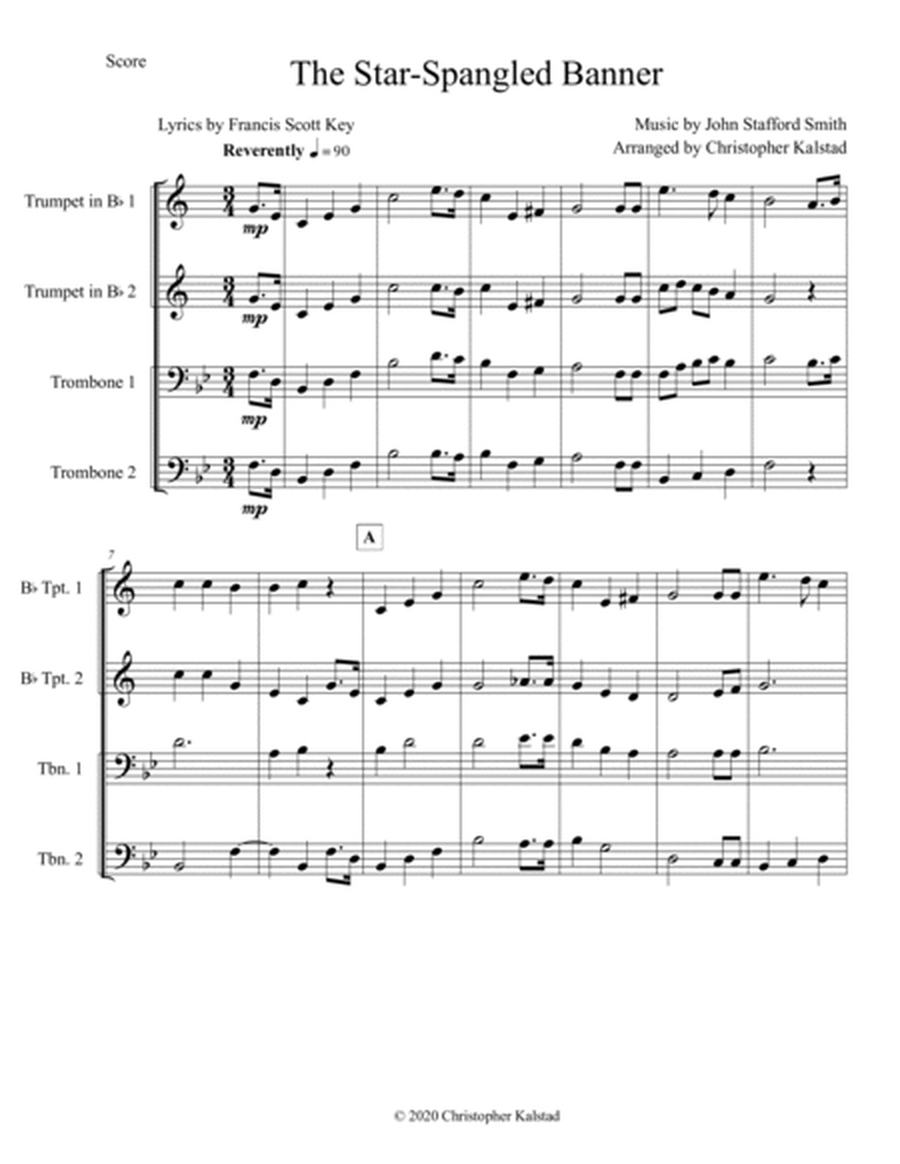 The Star-Spangled Banner (Brass Quartet) image number null