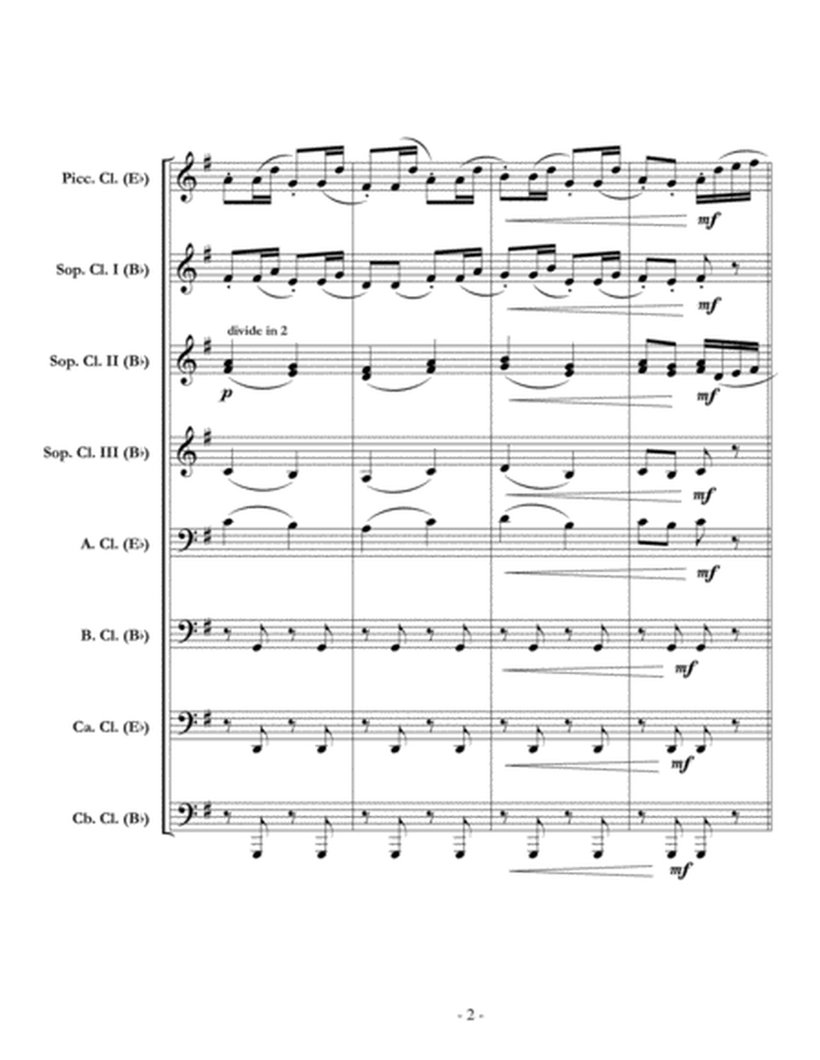 Nutcracker Suite, Mvt. IV "Russian Dance (Trepak)" for clarinet choir (full score & set of parts) image number null