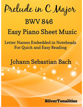Book cover for Prelude in C Major BWV 846 Easy Piano Sheet Music