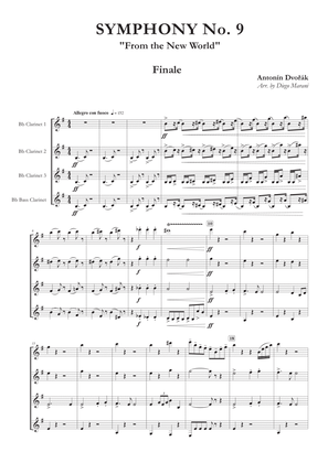 Finale from Symphony No. 9 "From the New World" for Clarinet Quartet