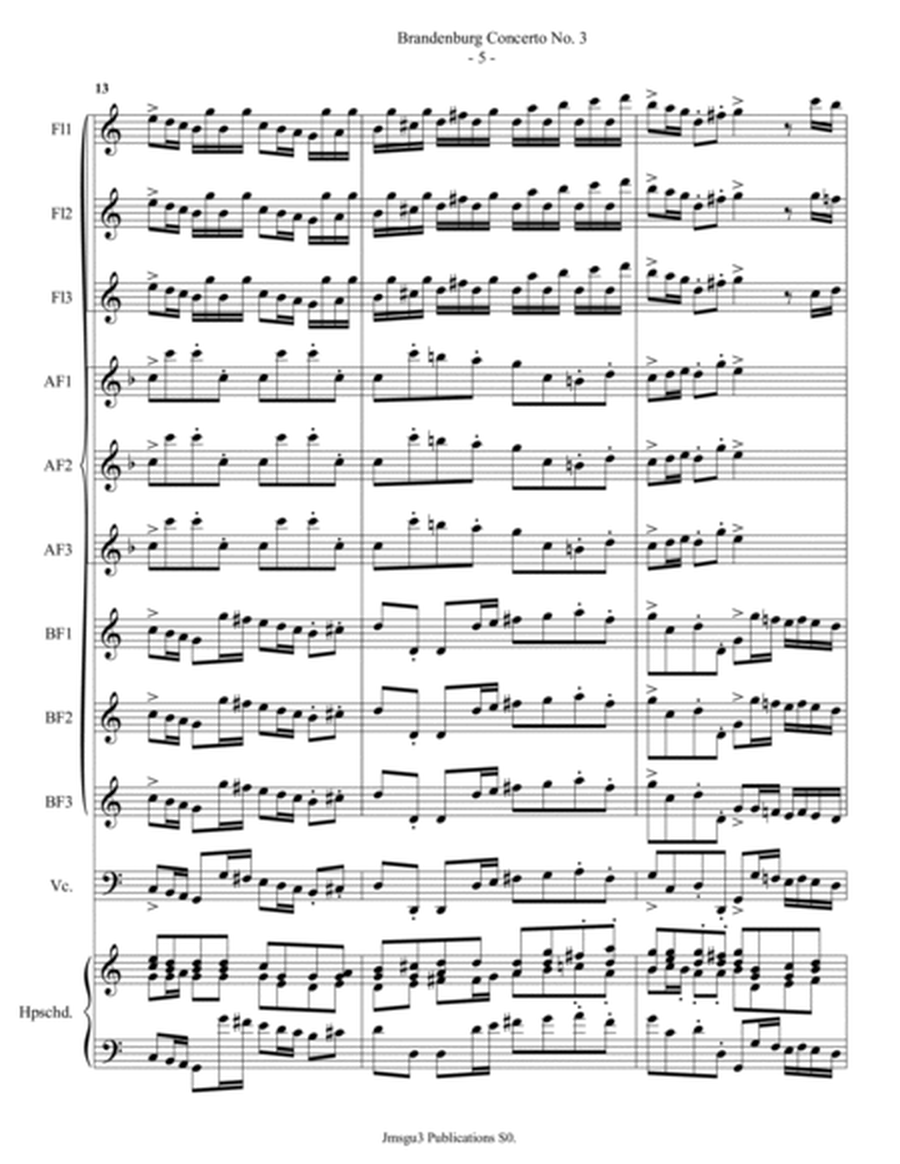 Bach: Brandenburg Concerto No. 3 for Flute Choir image number null
