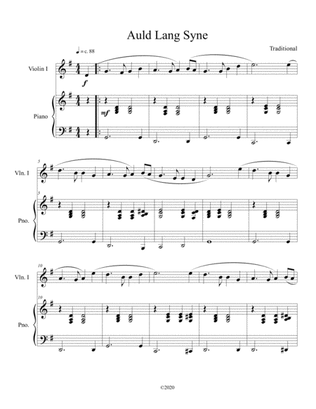 Book cover for Auld Lang Syne (violin solo) with optional piano accompaniment
