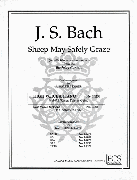 Johann Sebastian Bach: Sheep May Safely Graze (Schaffe konnen sicher weiden)