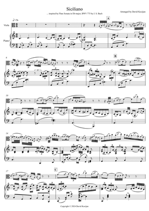 Bach: Siciliano from Flute Sonata in Eb-major (viola & piano)