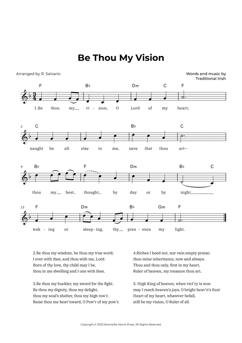 Be Thou My Vision (Key of F Major) image number null
