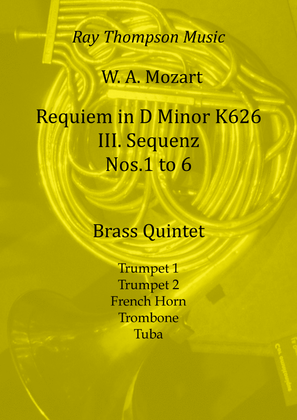 Book cover for Mozart: Requiem in D minor K626 III.Sequenz (Complete) Nos.1 - 6 - brass quintet