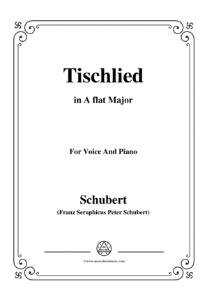 Book cover for Schubert-Tischlied,Op.118 No.3,in A flat Major,for Voice&Piano