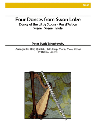 Book cover for Four Dances (from Swan Lake) for Flute, Violin, Viola, Cello and Harp
