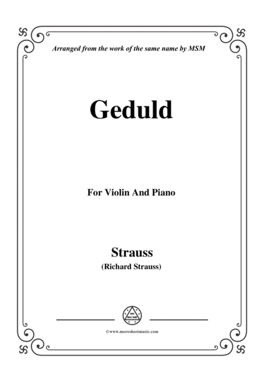 Richard Strauss-Geduld, for Violin and Piano image number null