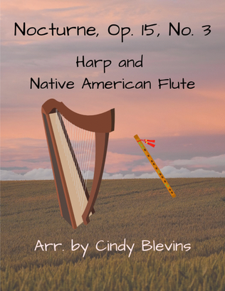 Book cover for Nocturne, Op. 15, No. 3, for Harp and Native American Flute