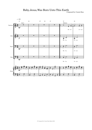 Baby, Jesus, Was Born Unto This Earth - SATB and piano