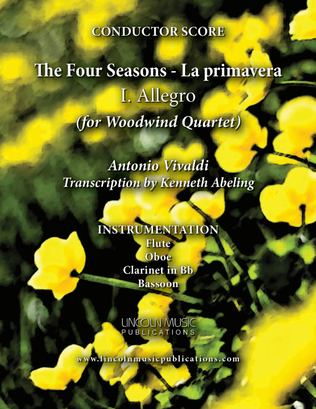 Book cover for Vivaldi - La primavera - I. Allegro from The Four Seasons (for Woodwind Quartet)