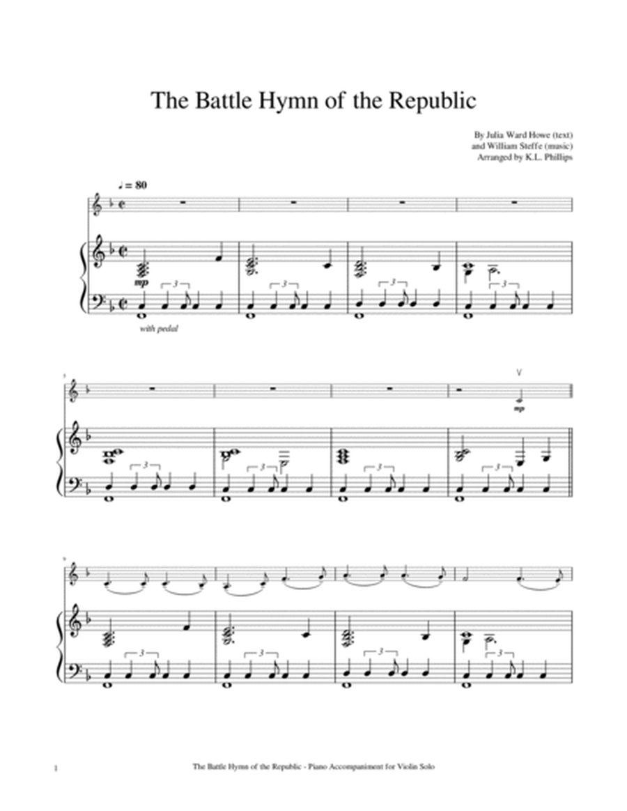 The Battle Hymn of the Republic - Violin Solo with Piano Accompaniment image number null