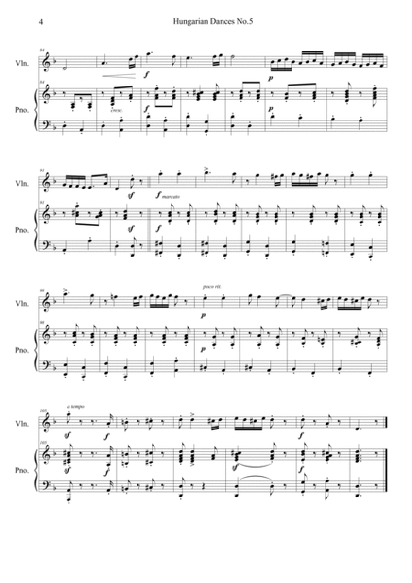 Hungarian Dances No.5 Easy version in D minor image number null