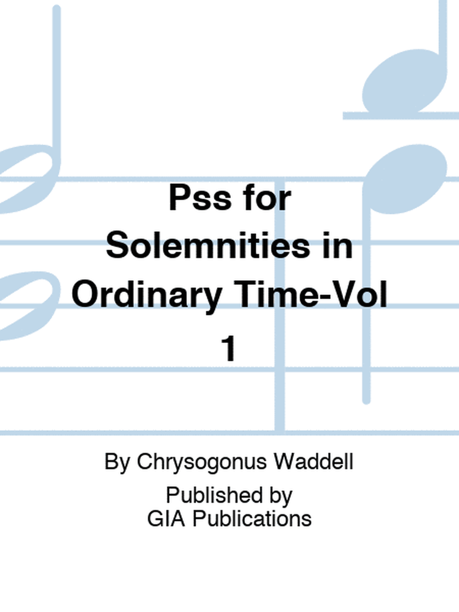 Psalms for Solemnities in Ordinary Time-Vol 1 image number null