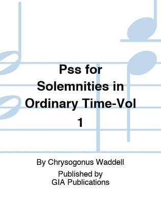 Book cover for Psalms for Solemnities in Ordinary Time-Vol 1