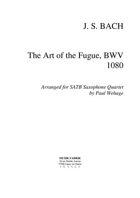 Johann Sebastian Bach: Art of the Fugue (complete)