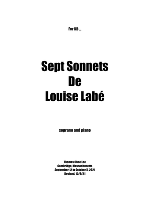 Book cover for Sept Sonnets de Louise Labé (2021) for soprano and piano