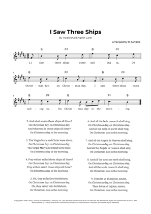 Book cover for I Saw Three Ships (Key of B Major)