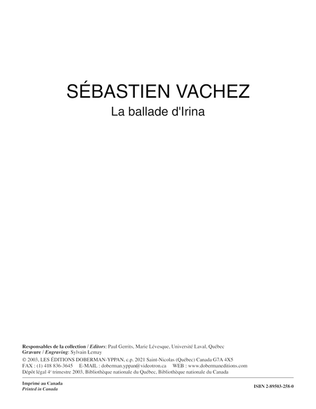 Book cover for La Ballade d'Irina (fl. / guit.)