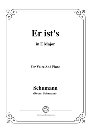 Book cover for Schumann-Er ist's,in E Major,Op.79,No.24,for Voice and Piano